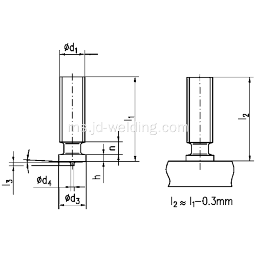 Threaded Stud PT ISO13918PT Studs Coped CD Studs